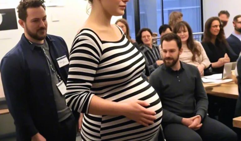 My Boss Embarrassed Me in a Team Meeting Over My Pregnancy – But His Smile Faded When a Woman Holding a Baby Walked In